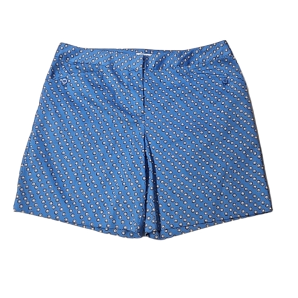 Izod women's size 6 blue printed athletic  chino shorts NWOT